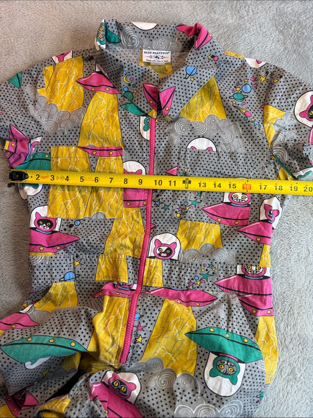 NWOT Blue Platypus Clothing Cats In Space Jumpsuit In Asteroid Field SizeXS - Picture 10 of 14